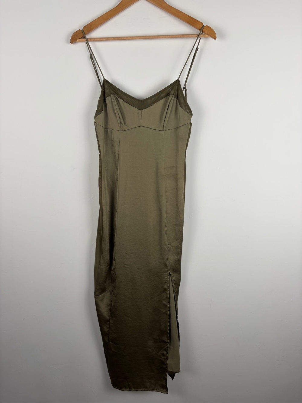 Free People City Cool Midi Slip Dress‎ Green Small - Picture 2 of 7
